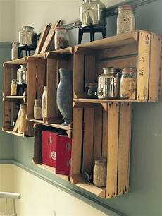 Wooden Crate Shelves